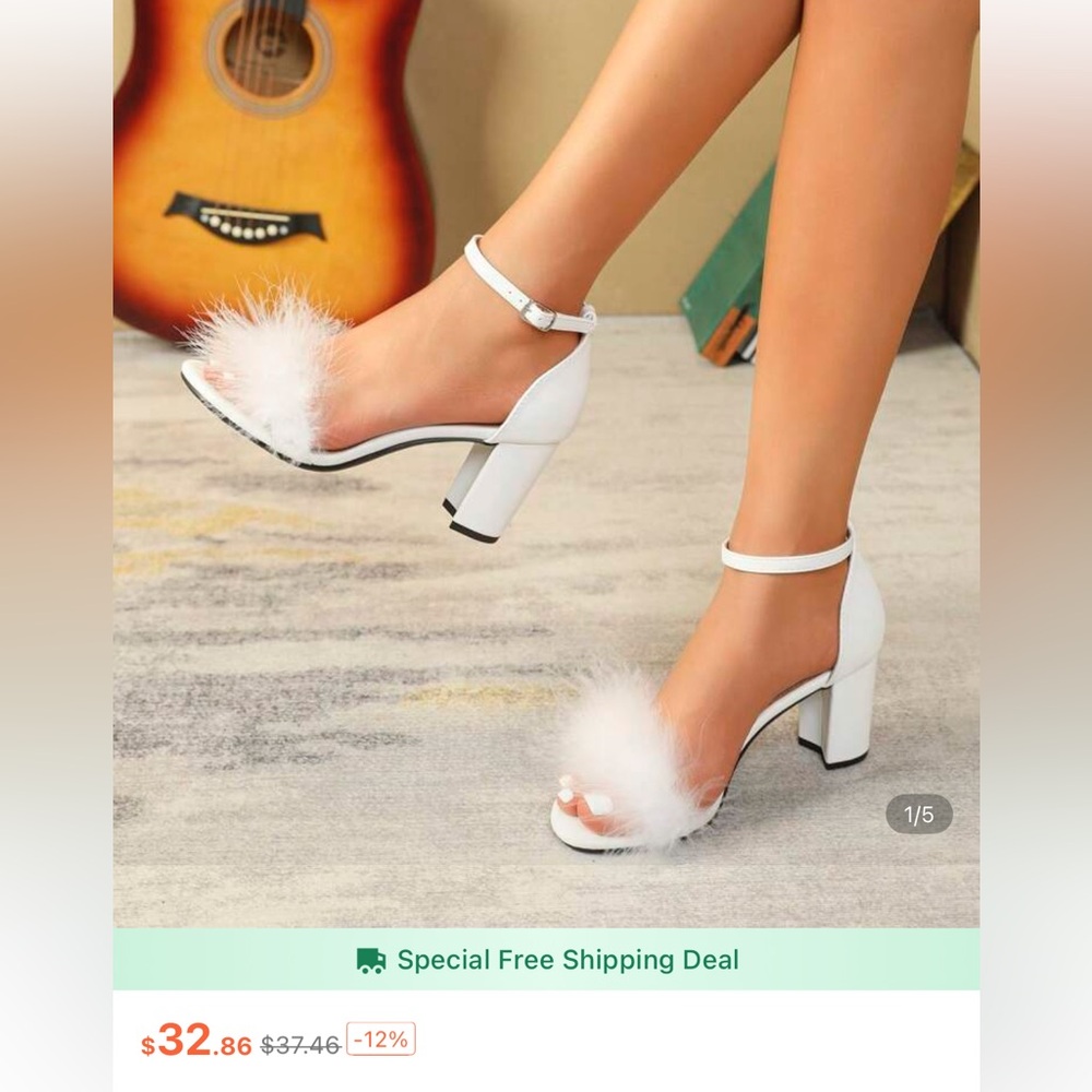 SHEIN White Heels Elegant Modern Design